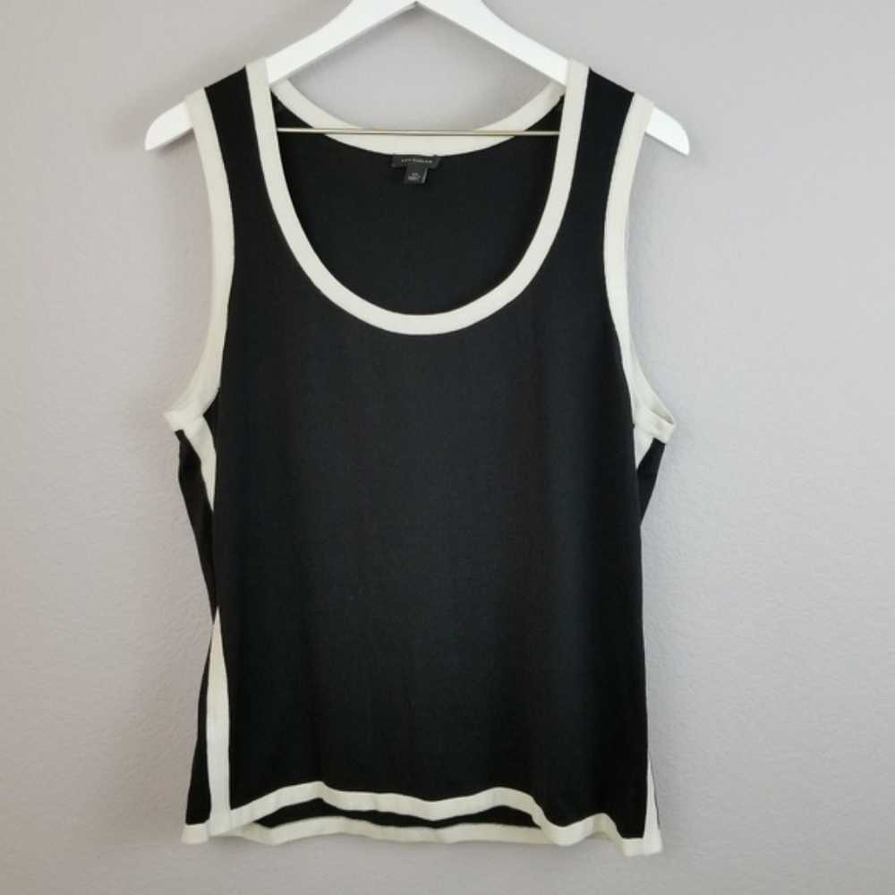 Black and White Sleeveless Top